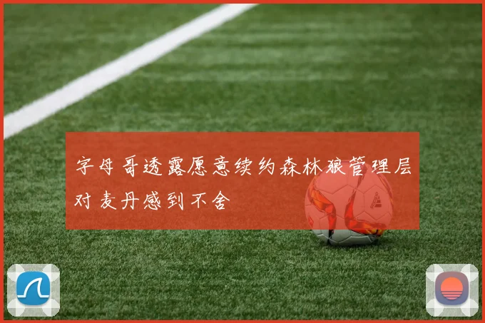 字母哥透露愿意续约森林狼管理层对麦丹感到不舍